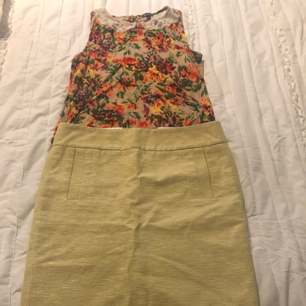 Yellow Banana Republic Pencil Skirt